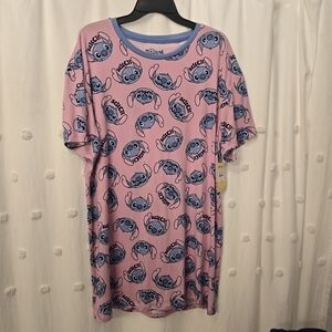 Disney Pink Stitch Night Gown Size Small Size 4/6 Nwt